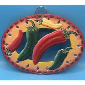 Cast Iron Chili Pepper Trivet Wall Decor Mexico Kitchen Retro Vintage Chile
